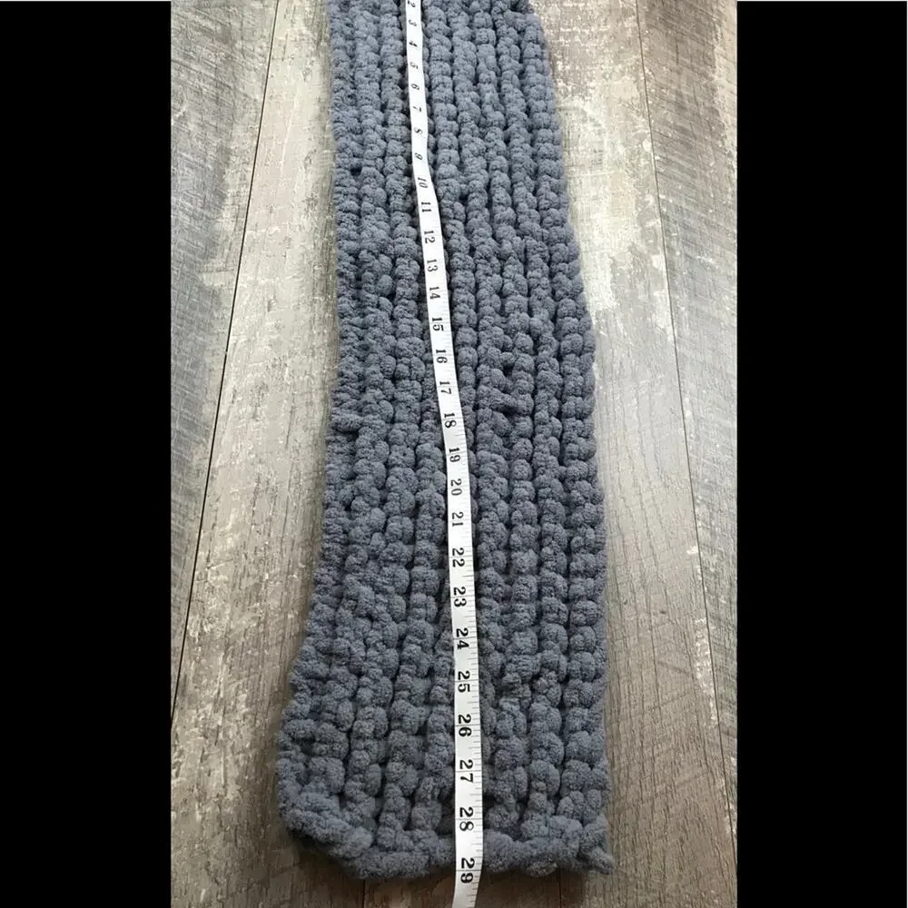 Grey Chunky Knit Infintity Scarf one size